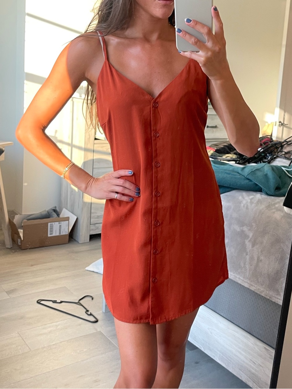 Burnt Orange Mini Dress